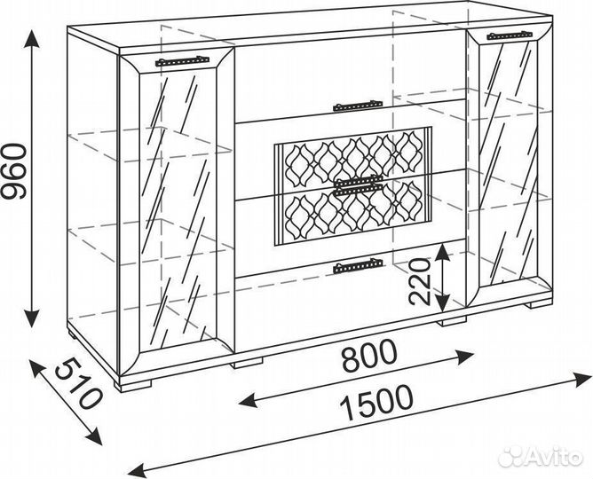 Комод витрина