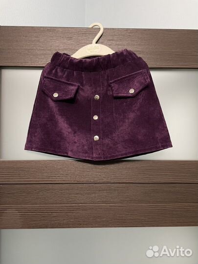 Детский вельветовый костюм с юбкой