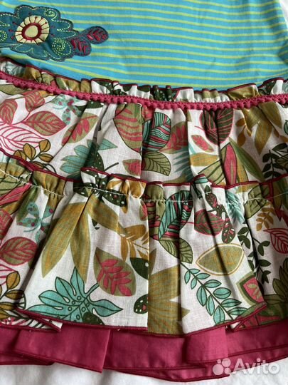 Новое хлопок со льном платье на девочку 98-110 см