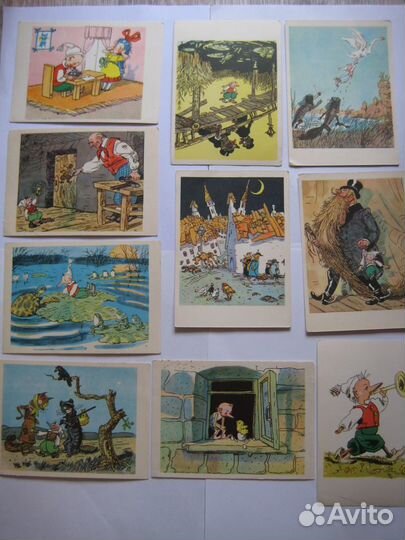 Карточки. открытки. Буратино 1972