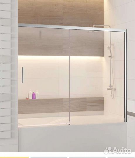 Стеклянная штора для ванной комнаты