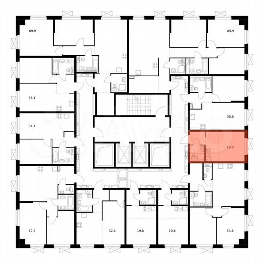 Квартира-студия, 19,9 м², 12/17 эт.