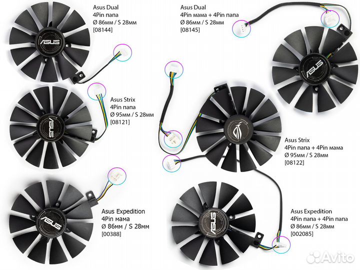 Вентиляторы для видеокарт. Много. Опт