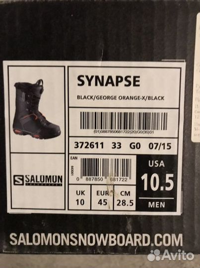 Ботинки для сноуборда salomon synapse