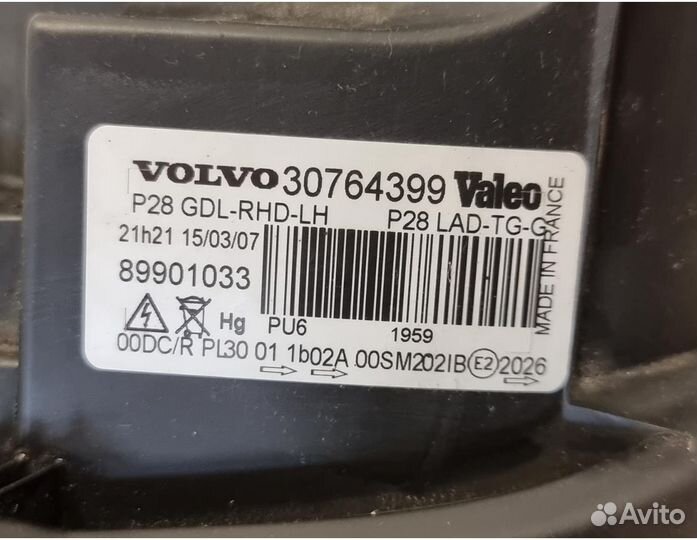 Volvo XC90 рестайлинг Фара левая Ксенон Великобрит