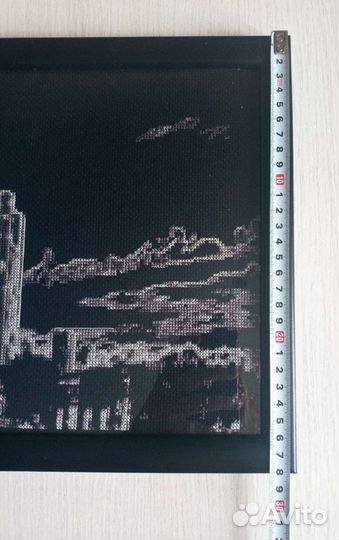 Картина люминесцентная вышивка Ночной город