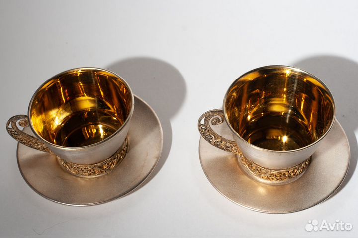 Две кофейные пары с позолотой