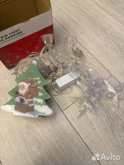 Гирлянда бахрома звёздочки ёлочки 3 метра