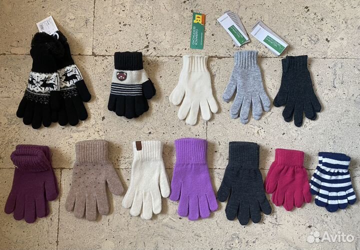 Шапки детские Zara, HM, Borelli, варежки, перчатки