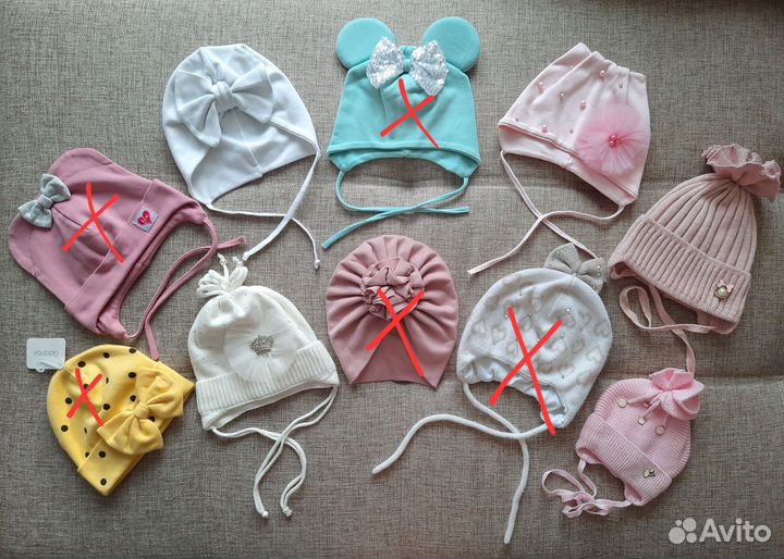 Шапки для девочки от 0 до 1,5 лет