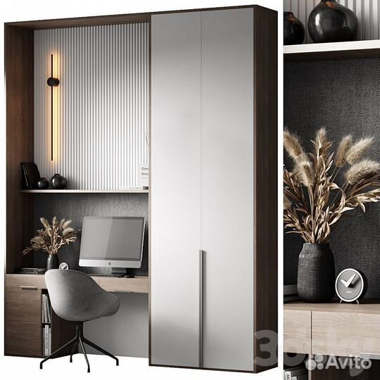 Стильный шкаф с рабочей зоной