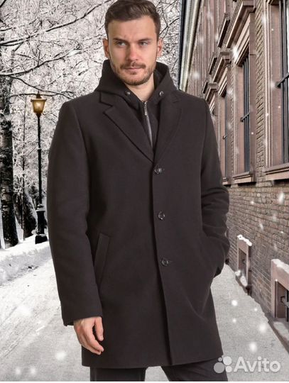 Пальто мужское черное 44