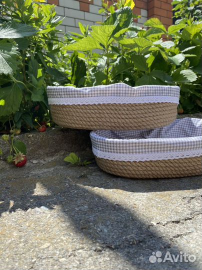 Корзины, хлебницы из джута