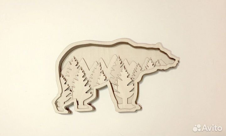 Деревянная фигурка для раскрашивания, медведь