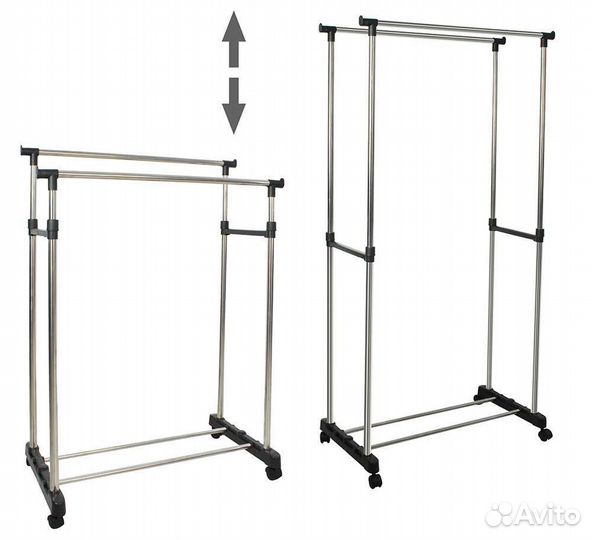 Стойка для одежды, вешалка напольная передвижная
