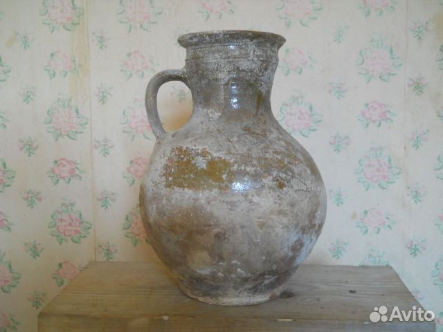 Кувшины старинные глиняные, 2 штуки