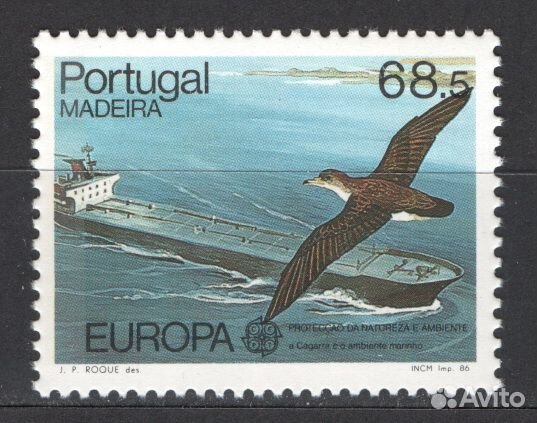 Португалия, Мадейра (Portugal) 1986. Птица,корабль