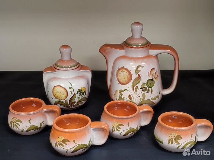 Набор кофейный керамический чайник заварочный саха