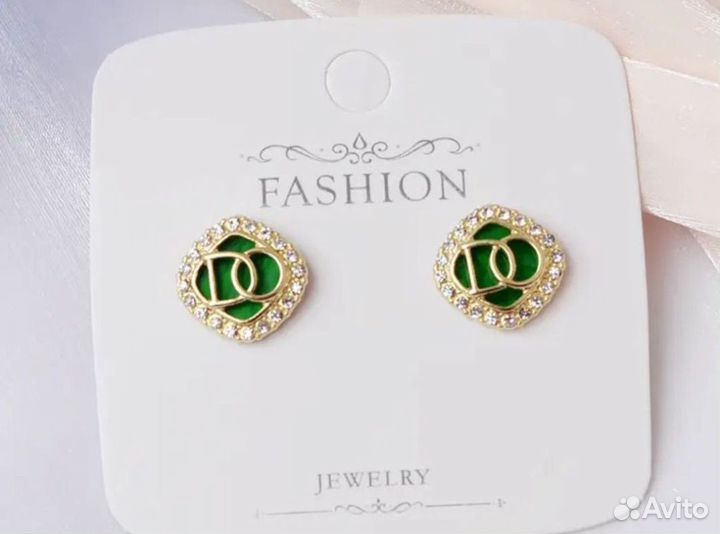 Серьги Dior с цирконами