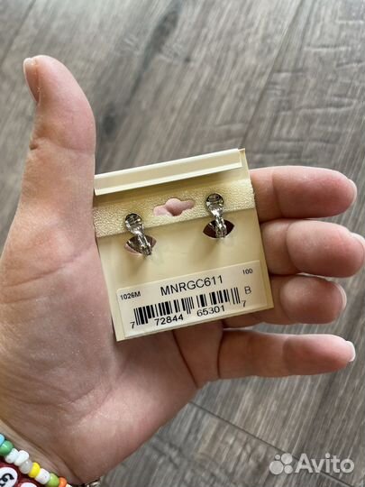 Monet, винтаж, жемчуг в серебре клипсы