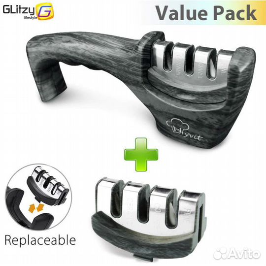 Ручная ножеточка + запасной точильный блок