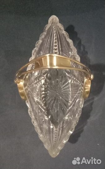 Хрустальная конфетница с серебряной ручкой