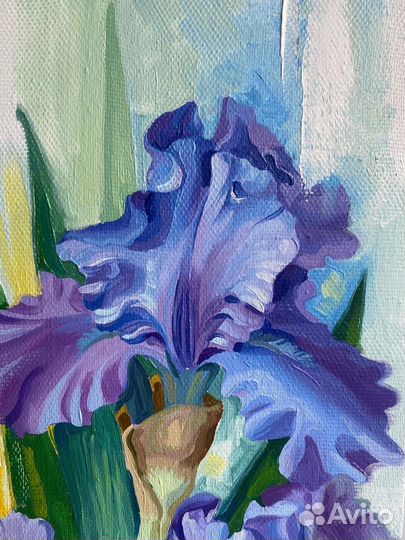 Картина маслом «Ирисы»