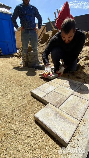 Тротуарная плитка брусчатка 100.200.60 серая