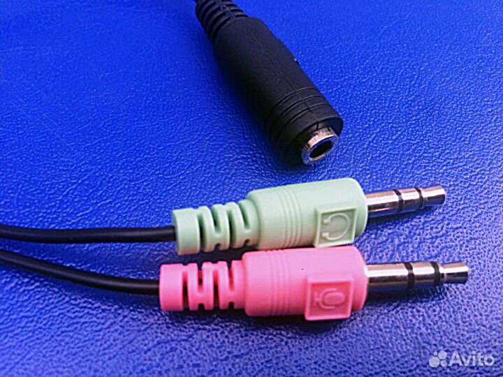 Адаптер аудио Jack 3.5 (f) - 2xJack 3.5 (m)