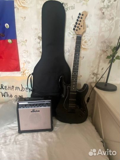 Электрогитара с комбоусилителем