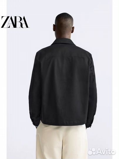 Куртка ветровка zara XL и L мужская черный новый