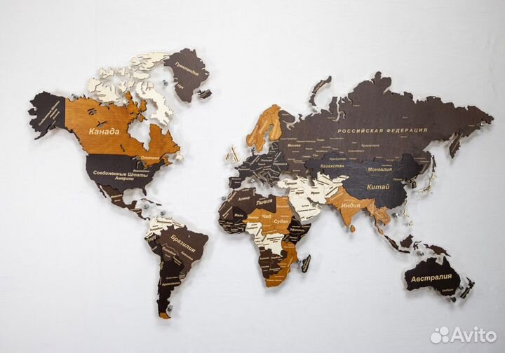 Деревянные карты мира