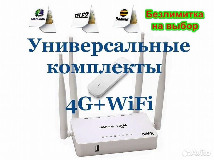 4G Модем,комплекты с WiFi для дома/магазина