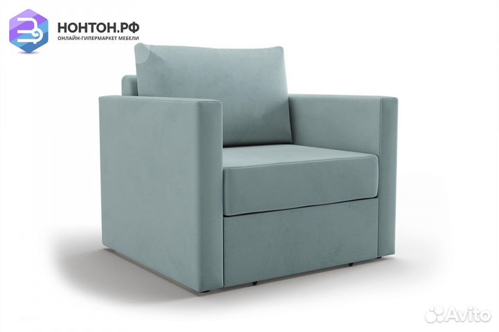 Кресло выкатное Берг микровелюр бирюзовый