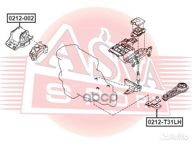 Опора двигателя nissan qashqai 0212-002 asva