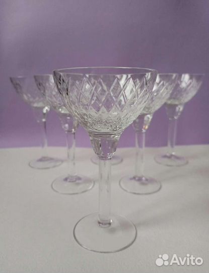 Набор 6 шт Хрустальные фужеры лзхс СССР