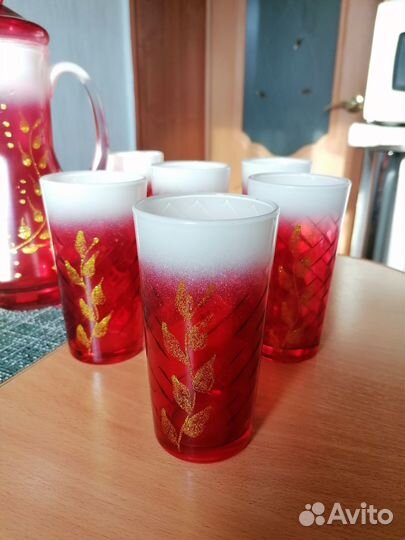 Кувшин и 6 стаканов, набор