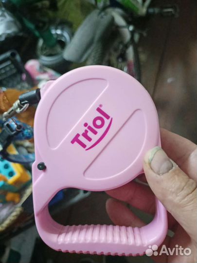 Рулетка поводок с ошейником для кошек и собак