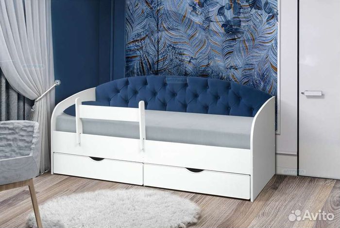 Кровать основание ламели лдсп велюр детская