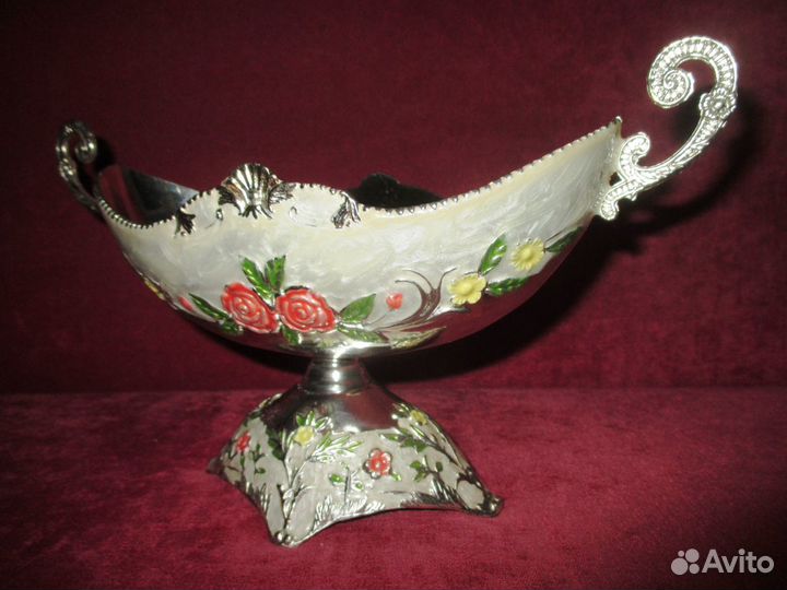 Старинная вазочка конфетница Европа 25 см