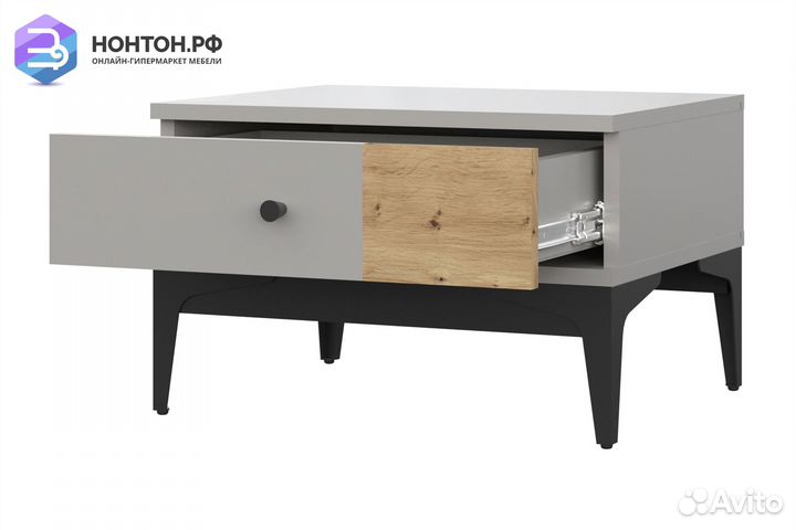 Тумба прикроватная Ариан холодный серый / дуб арти