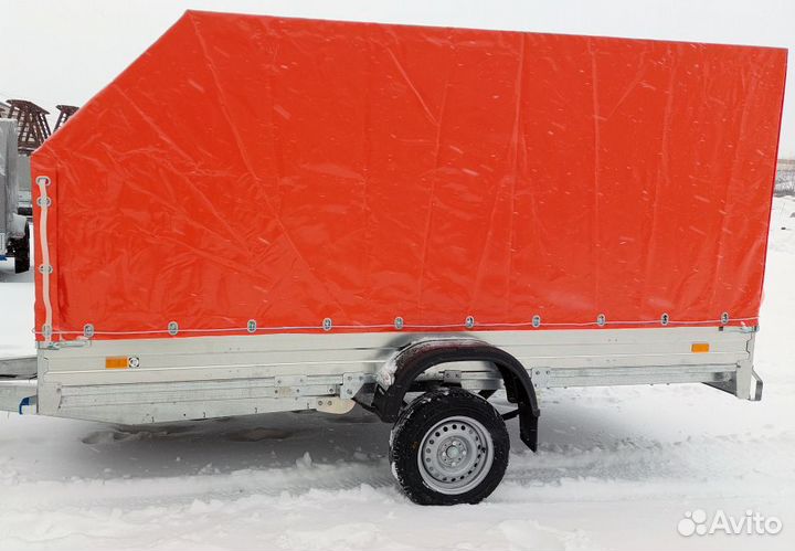 Оцинк. прицеп для л/а 3.5х1.5х1.5 оранжевый тент