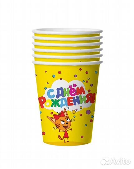 Набор детской посуды Три кота.Посуда для праздника