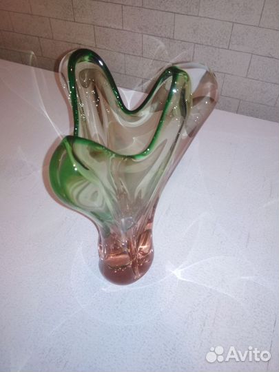 Ваза для цветов цветное стекло СССР