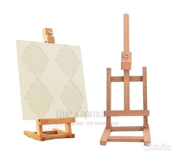 Коробка 20 шт.: Мольберт Две картинки настольный