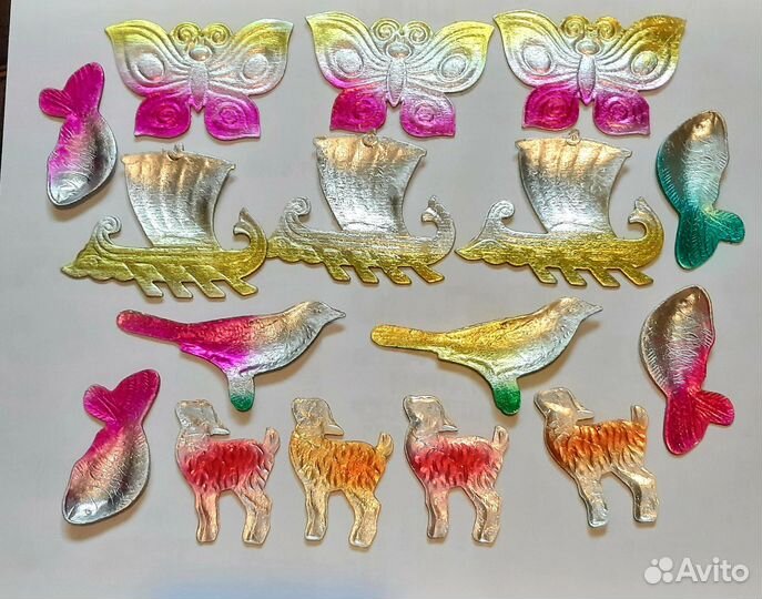 Елочные игрушки СССР картонаж,Новые