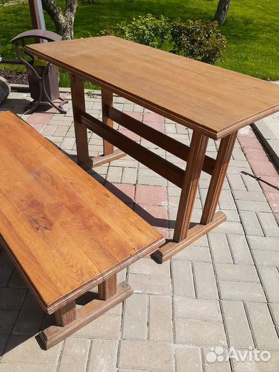 Стол дубовый, лавка б/у