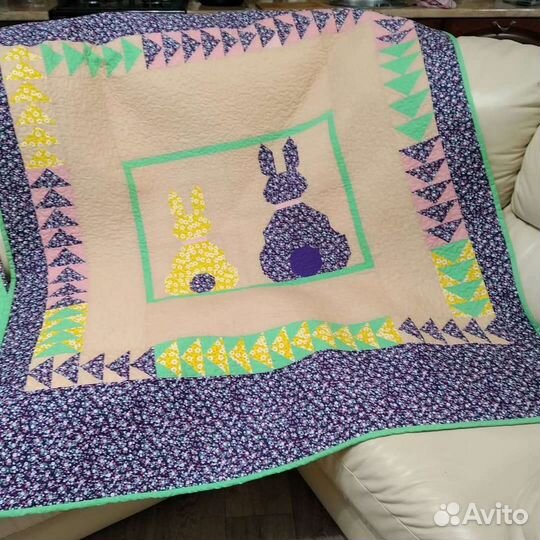 Лоскутное покрывало-плед детское в стиле пэчворк