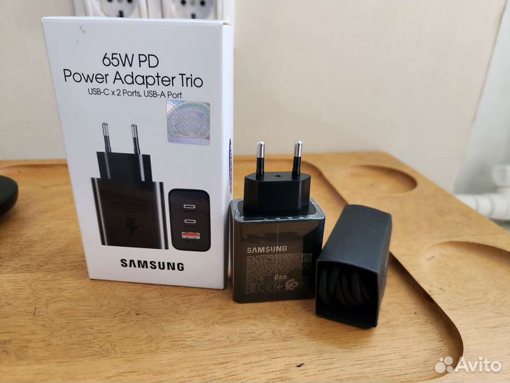Новая Сетевая тройная зарядка для Samsung Trio 65W