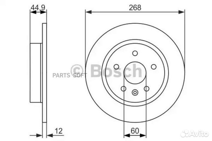 Bosch 0986479C57 Тормозной диск